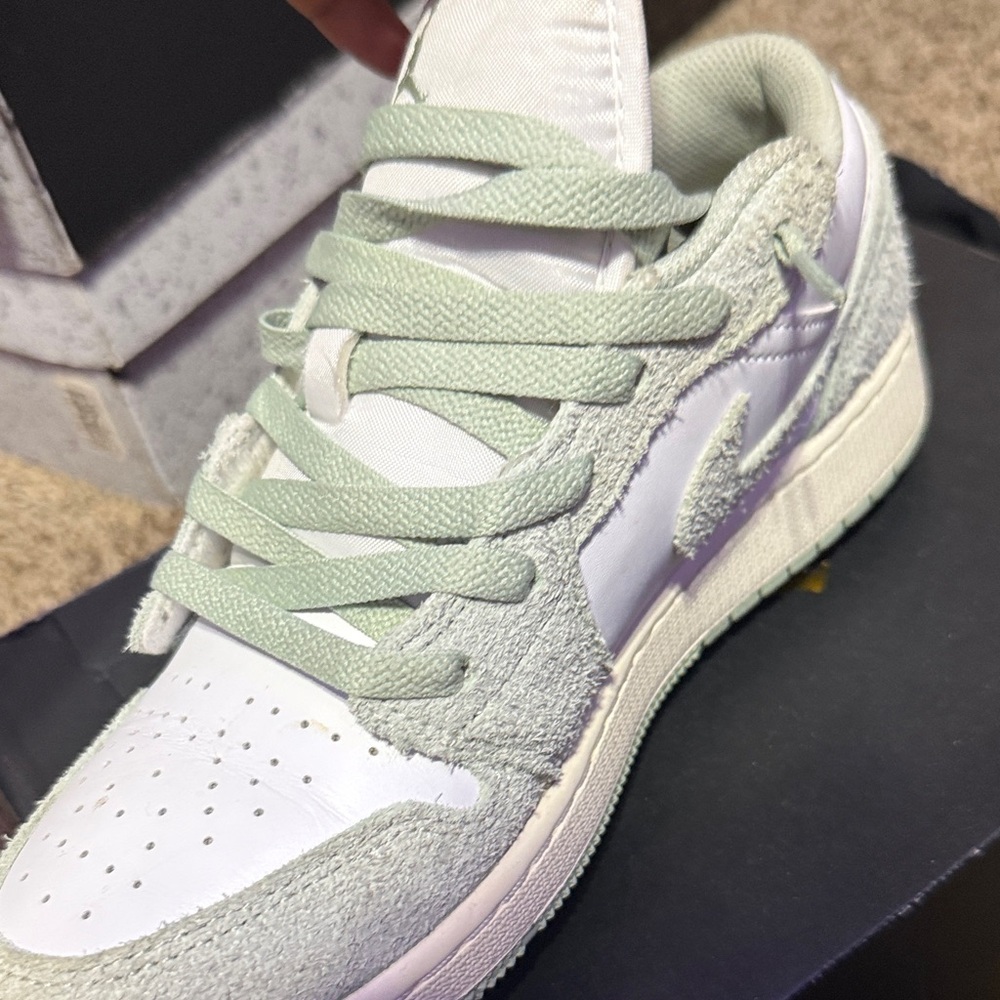 Jordan Sage Green and White Sneakers